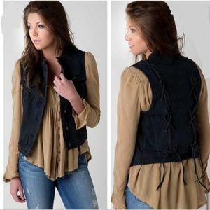 Free People denim black vest